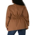 thumbnail image 4 of MODA NOVA Juniors Plus Size Long Sleeve Drawing Waist Fall Jacket 4X Brick Red, 4 of 8