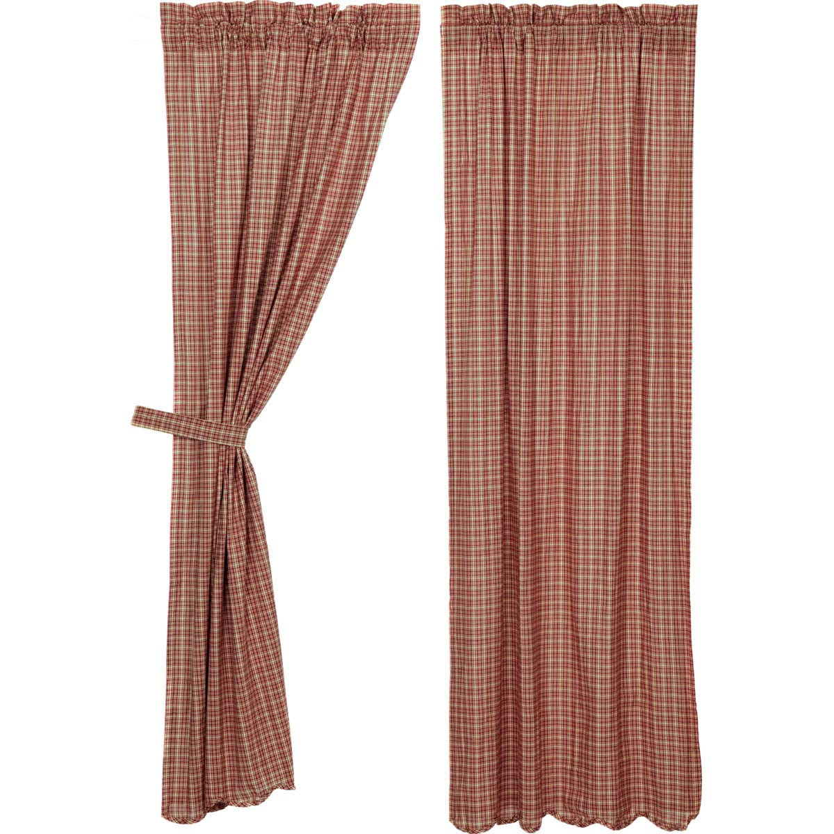 Fresh Red Americana Curtains Independence Rod Pocket Cotton Tie Back(s