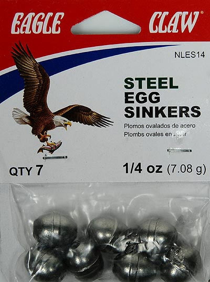 (3 pack) Eagle Claw 1/4 oz. Egg Sinkers, Steel, 7 Pack Weight