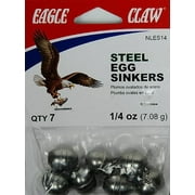 Eagle Claw 1/4 oz. Egg Sinkers, Steel, 7 Pack Weight