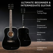 Best Choice Products 41in Full Size All-Wood Acoustic Guitar Starter Kit w/Gig Bag, E-Tuner, Pick, Strap, Rag - Black