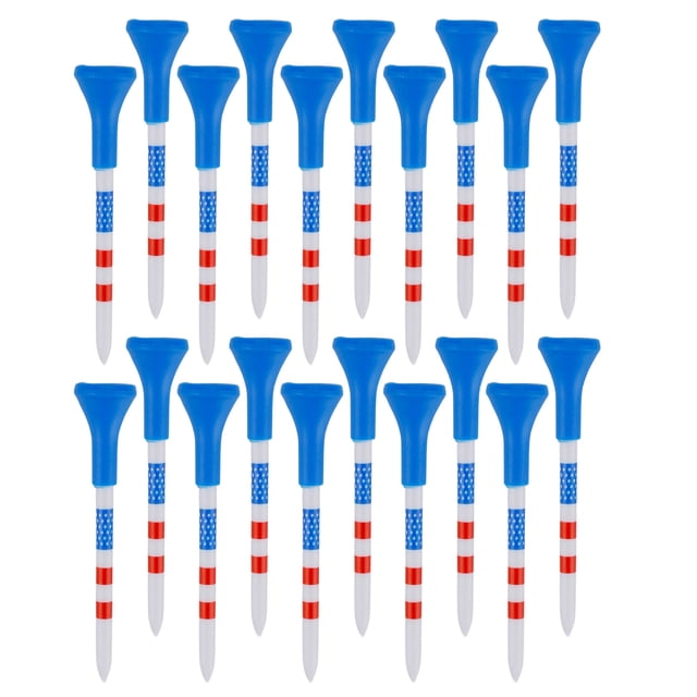 Visland Golf Tees Unbreakable Plastic Golf Tees Reduces Friction Side Spin Golf Accessories USA Flag Pattern Long Golf Tees Bulk