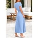 thumbnail image 2 of Vestido largo PRETTYGARDEN para mujer, cuello en V, cuello en V, volantes, azul claro, 2 of 9