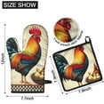 thumbnail image 6 of Rooster Hen and Chicks Kitchen Oven Mitt and Pot Holder Sets 2 Pcs for Baking, Cooking and Grilling, Heat Resistant Up To 392 °F, 6 of 7
