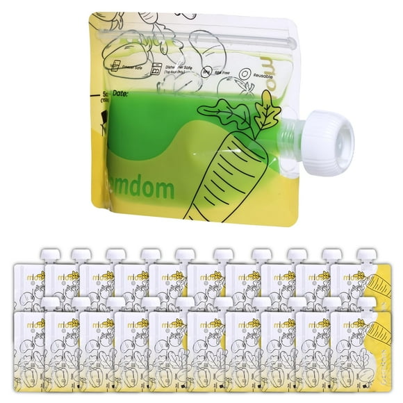 Bolsas de comida Gemdom reutilizables de 150 ml para bebés de 6 meses, 20 unidades