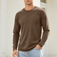 thumbnail image 4 of Yongwang Men Long Sleeve Lounge Shirt Crew Neck Shirt Casual Soft Basic Athletic Fit Tees for Home Gym, 4 of 9