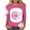Pink-A, variant on Womens Breast Cancer Awareness T-Shirts Three Quarters Sleeve Tops Casual Crewneck Bleach Pullover Pink Ribbon Printed Tees Summer Loose Workout Blouses Pink A