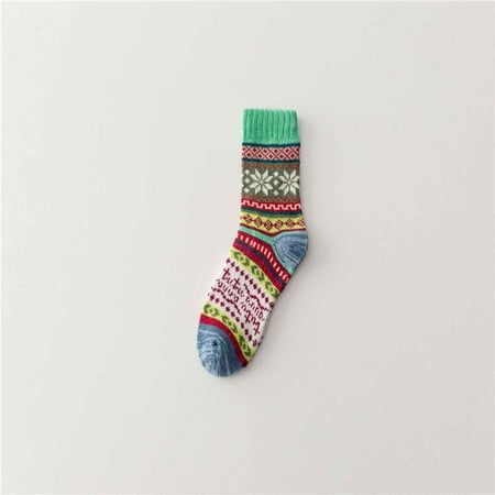 

Socks For Women And Men VSONTOR Women Fashion Print Loose Christmas Socks Thick Warm Stocking Comfortable Blue One Size W2140