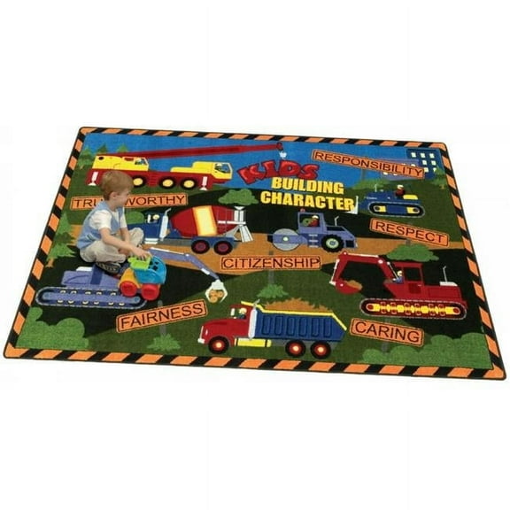 Kid s Building Character 5 ft.4 in. x 7 ft.8 in.  WearOn Nylon Machine Tufted- Cut Pile Educational- Faith Based Rug