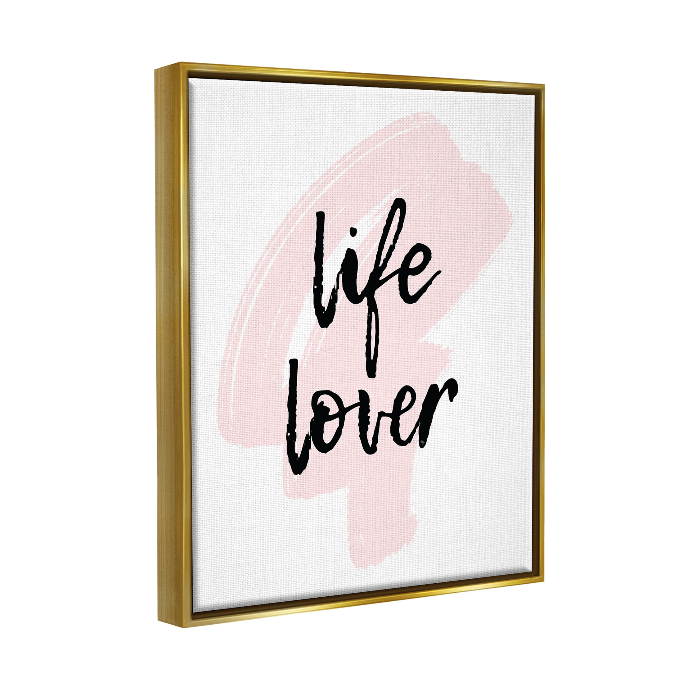 Stupell Industries Life Lover Casual Phrase Graphic Art Metallic Gold Floating Framed Canvas Print Wall Art, Design by Martina Pavlova