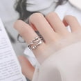 thumbnail image 4 of Sterling Silver Anti Anxiety Rings For Women Fidget Beads Spinner Band Open Adjustable Stacking Spinning Worry Stress Relief Ring with Beads Jewelry Farthers Day Gifts from Daughter, 4 of 6