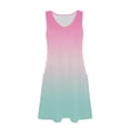 thumbnail image 4 of Ovzne Robes Grande Taille pour Femmes Rondes Robe de Plage Robe d'Été Dégradée Sans Manches Col en V avec Poche Robe de Printemps en Liquidation, 4 of 6