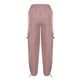 thumbnail image 4 of UYISJ Women Cargo Pants Parachute Drawstring Elastic Waist Sweatpants Baggy Y2k Teen Girls Pants Streetwear Loose Baggy Trousers with Pocket Pink XXL, 4 of 6