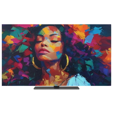 Indoor Elastic TV Cover 24 African American TV Display Protector for LCD Desktop TV Hanging TV Colorful Abstract Black Woman Decorative TV Screen Dust Proof Cover Protection