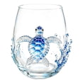 thumbnail image 2 of Artisanal Blue Ringed Ocean Animal Glassware, 2D Ocean Animal Artisan Glassware Collection, Artistic Drinking Glass, Coastal Home Decor Gift for Ocean Lovers (D), 2 of 7