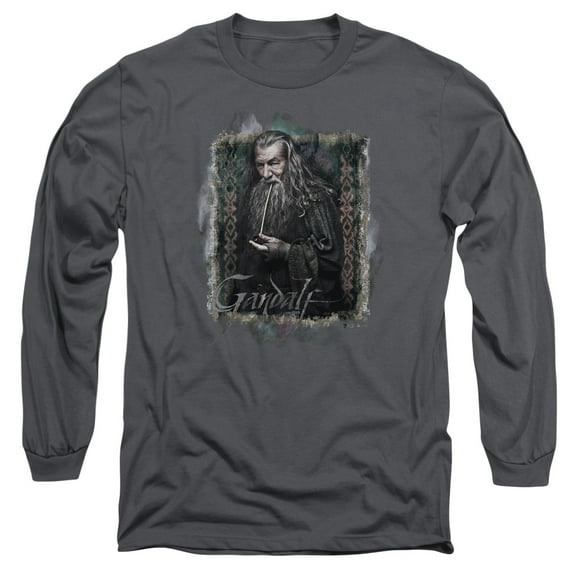 The Hobbit Gandalf Long Sleeve Adult 18/1 T-Shirt  Charcoal