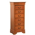 thumbnail image 2 of Oak Lingerie Chest By Glory Furniture - G3160 Traditional Bedroom Piece With Bases & Curved Mouldings English Dovetailed Drawers Secure Metal Center Guides Stop Hardware Noble For Safe Function, 2 of 2