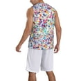thumbnail image 5 of Rocae Colorful Watercolor Dots for Men's Basketball Jersey Lightweight and Breathable Athletic Tank Top,Quick-Drying Sports Jersey Small, 5 of 9