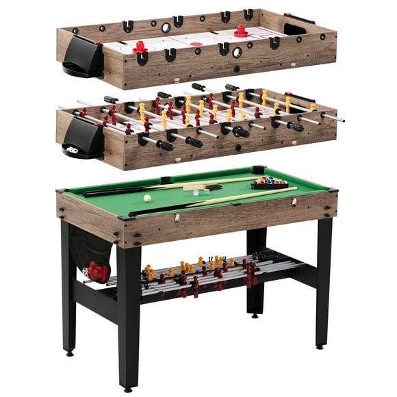 Table de jeu combinée de 48 po, air hockey, baby-foot et billard, table multi-jeux par MD Sports