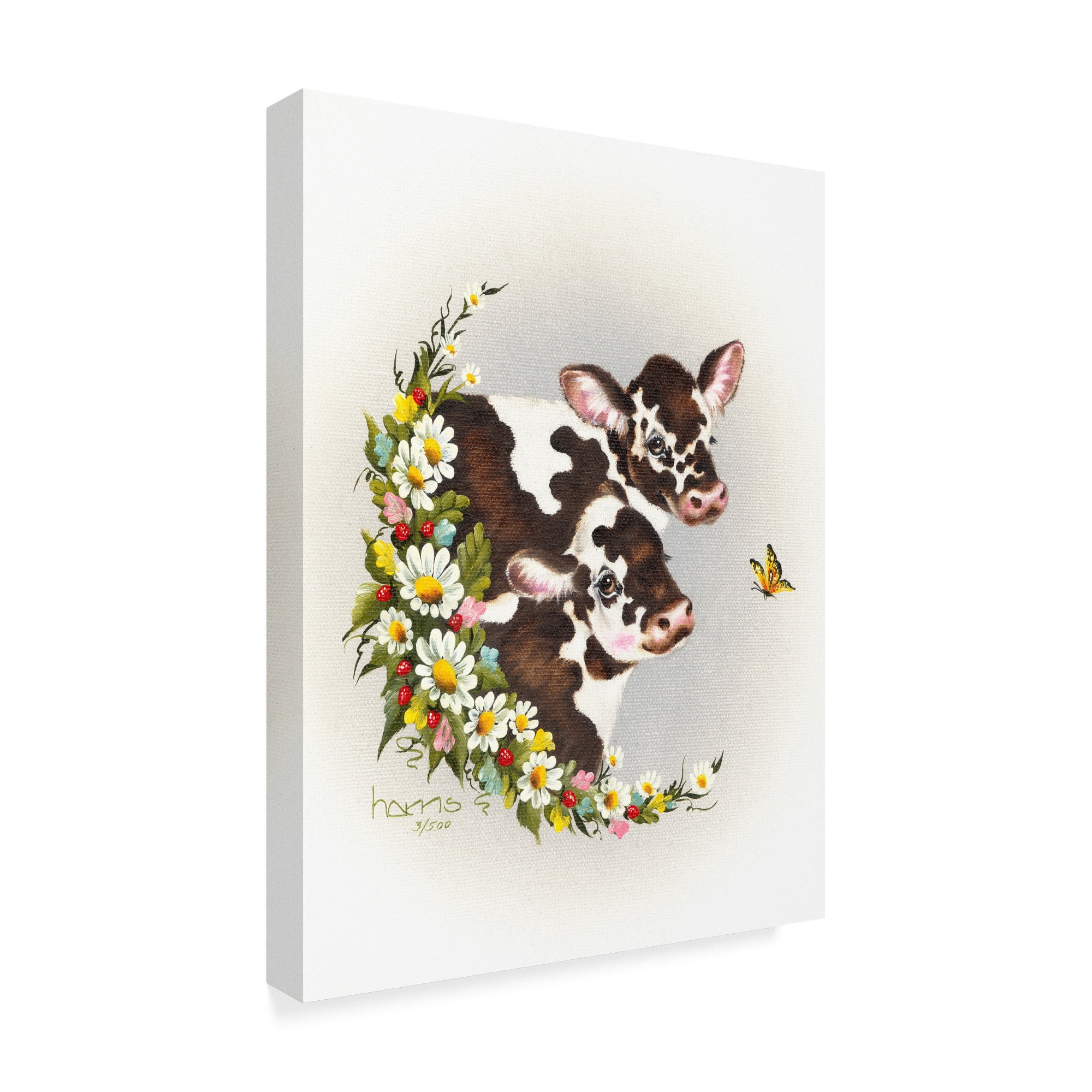 Brown Cows' Canvas Art by Peggy Harris