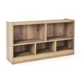thumbnail image 3 of Kids 2-Shelf Bookcase 5-Cube Wood Toy Storage Cabinet Organizer-Natural, 3 of 5