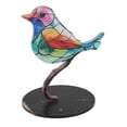 thumbnail image 2 of Ornamento De Pájaros De Metal, Decoración De Colibríes De Mesa, Coloridos Pájaros De Vidrieras En Los Adornos De Escritorio De La Rama, Hecho Con Acrílico, Ideal, 2 of 7