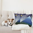 thumbnail image 4 of Ambesonne Mountain Throw Pillow Cover 2 Pack, Nighttime Mountainous Area, 16", Yellow Indigo, 4 of 7