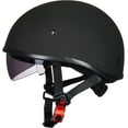 thumbnail image 1 of ILM Half Face Half Helmet Motorcycle Light Weight Sun Visor Quick Release Buckle ATV, Scooter, UTV, Street Bike DOT(Matte Black, X-Large), 1 of 6