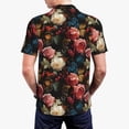 thumbnail image 4 of Balery Rose Flowers Printed Men’s Short Sleeve Polo Shirt, Midweight Men's Shirt,Golf Polo shirts -, 4 of 9