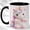Black, variant on Cute Unicorn Coffee Mug, Plush Unicorn Mug for Girls and Women, Kawaii Rainbow Mane with Heart Design, Fantasy Gift for Her, Ceramic 11 Oz Cup
