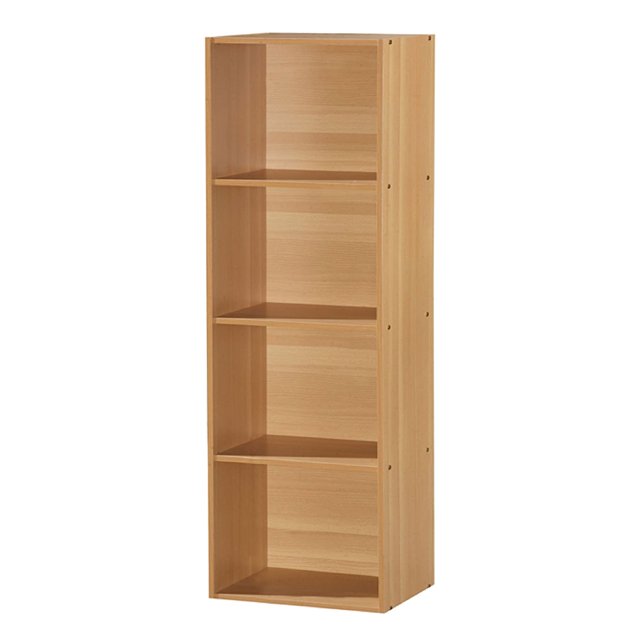 Hodedah 12 x 16 x 47 Inch 4 Shelf Bookcase & Office Organizer, Beech
