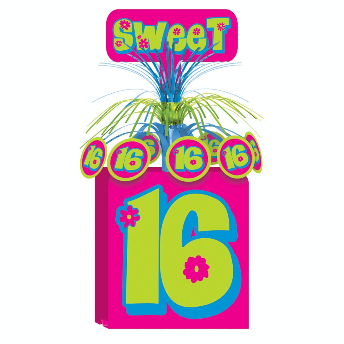 Party Central Club Pack Of 12 Hot Pink Sweet 16 Birthday Party Cascading Table Centerpieces 15
