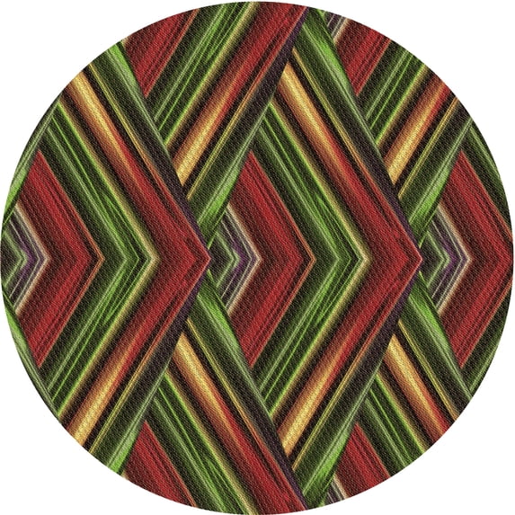 Ahgly Company Machine Washable Indoor Round Transitional Hazel Green Area Rugs, 6' Round