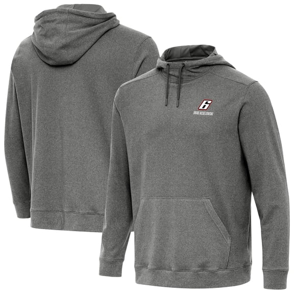 Men's-Antigua  Heather Black Brad Keselowski Cloud Pullover Hoodie