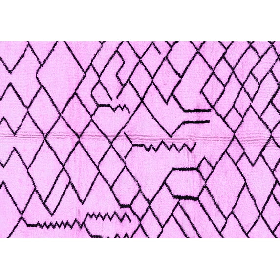 Ahgly Company Indoor Rectangle Solid Purple Modern Area Rugs, 2' x 5'