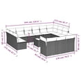 thumbnail image 2 of vidaXL 14 Piece Patio Sofa Set with Cushions Gray Poly Rattan, 2 of 4
