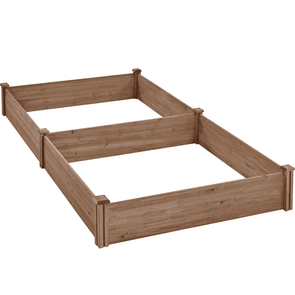 Alden Design Wooden Raised Garden Bed Planter Box for Vegetable, Dark Brown