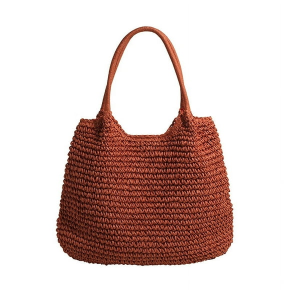 Granjero Gordo Bolso de mano tejido y bolsas de cosméticos, bolso de mano tejido elegante de playa de verano, bolso de hombro de 18,5 x 0,78 x 14,56 pulgadas (naranja)