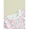 thumbnail image 6 of Suealasg Toddler Baby Girls Easter Outfits  Bunny Print Short Sleeve T-Shirt with Elastic Waist Shorts Sets 2Pcs Summer Clothes Set, 6 of 9