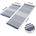 thumbnail image 3 of Striped Kitchen Rugs Set of 2, Cushioned Anti-Fatigue Kitchen Mats for Floor, Boho Non-Slip Waterproof Kitchen Floor Mat Washable for Kitchen, Home, Office, Laundry, Blue, 3 of 6