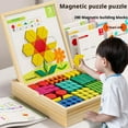 thumbnail image 3 of Wooden Magnetic Pattern Block Puzzle Set, 220PCS Montessori Tangram Puzzle Kit with Magnetic Wooden Shapes,Creative Magnetic Puzzle, Early Math Geometric Learning Tool, 3 of 10