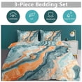 thumbnail image 5 of 3 Pcs Soft Bedding Set, Includes 1 Duvet Cover with Zipper And 2 Pillow,Shams Marble Texture Full(79"×90"), 5 of 8
