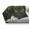 thumbnail image 3 of Nature Soft Flannel Fleece Blanket, Tree Cave Surrounded with Moss Woodland Green Fantasy Secret World Cartoon, Cozy Plush for Indoor and Outdoor Use, 50" x 70", Fern Green Chocolate, by Ambesonne, 3 of 6