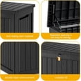thumbnail image 6 of LOJIAWOWE 200 Gallon Resin Deck Box, Waterproof Lockable Outdoor Storage Container for Patio Furniture, Pool Supplies, Black, 6 of 7