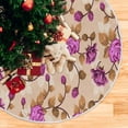 thumbnail image 5 of FMSHPON Art Flower Xmas Christmas Tree Skirt Stand Mat for Holiday Party Decoration Indoor Outdoor 36 inches, 5 of 6