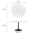 thumbnail image 3 of Bowery Hill 60" Round Lacquered MDF Dining Table in Black/White, 3 of 7