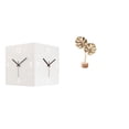 thumbnail image 1 of Reloj de pared de doble cara,Reloj de pared de esquina de doble cara para decoración del hogar,Reloj de esquina de metal con diseño creativo,sin tictac.,Escultura de hojas,Estatua de hoja de, 1 of 8