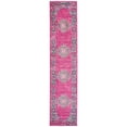 thumbnail image 1 of homeroots home decor 385258 2’ x 10’ Fuchsia and Blue Distressed Runner Rug, 1 of 1