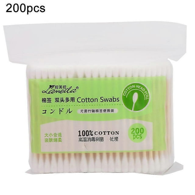 Lot de 200 cotons-tiges à double tête en bambou pour le maquillage