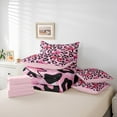 thumbnail image 6 of Castle Fairy Kawaii Bow 7-Piece Bedding Comforter Set,Black Pink King Bedding Sets,Leopard Print Ultra Soft Bed Sheets,Luxury Girls Bedroom Decor, 6 of 8